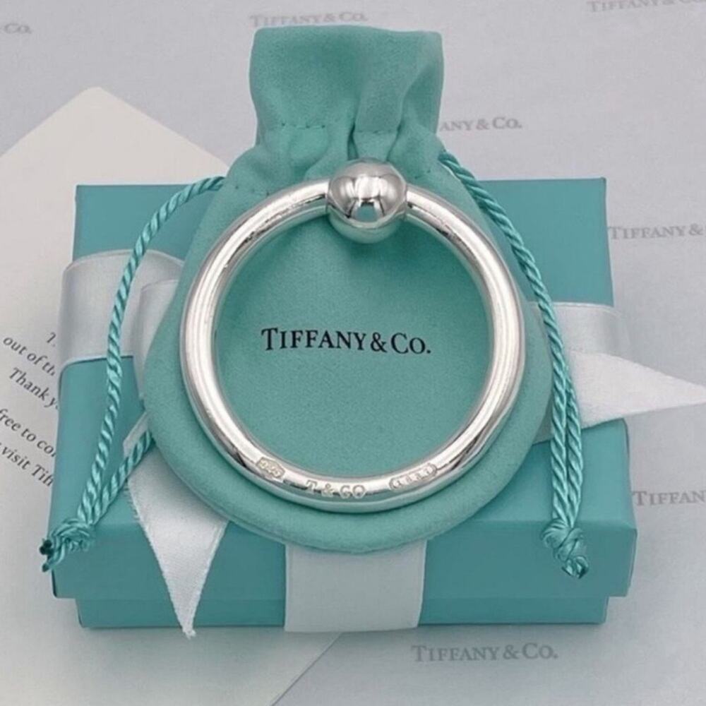 NEW Tiffany & Co. 1837 Baby Rattle Sterling Silver 925 W/ Pouch, Box & Ribbon